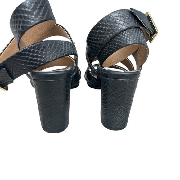 Vionic Perk Blaire snake embossed Leather Heeled Strappy Sandals women's sz 9 - Picture 7 of 10